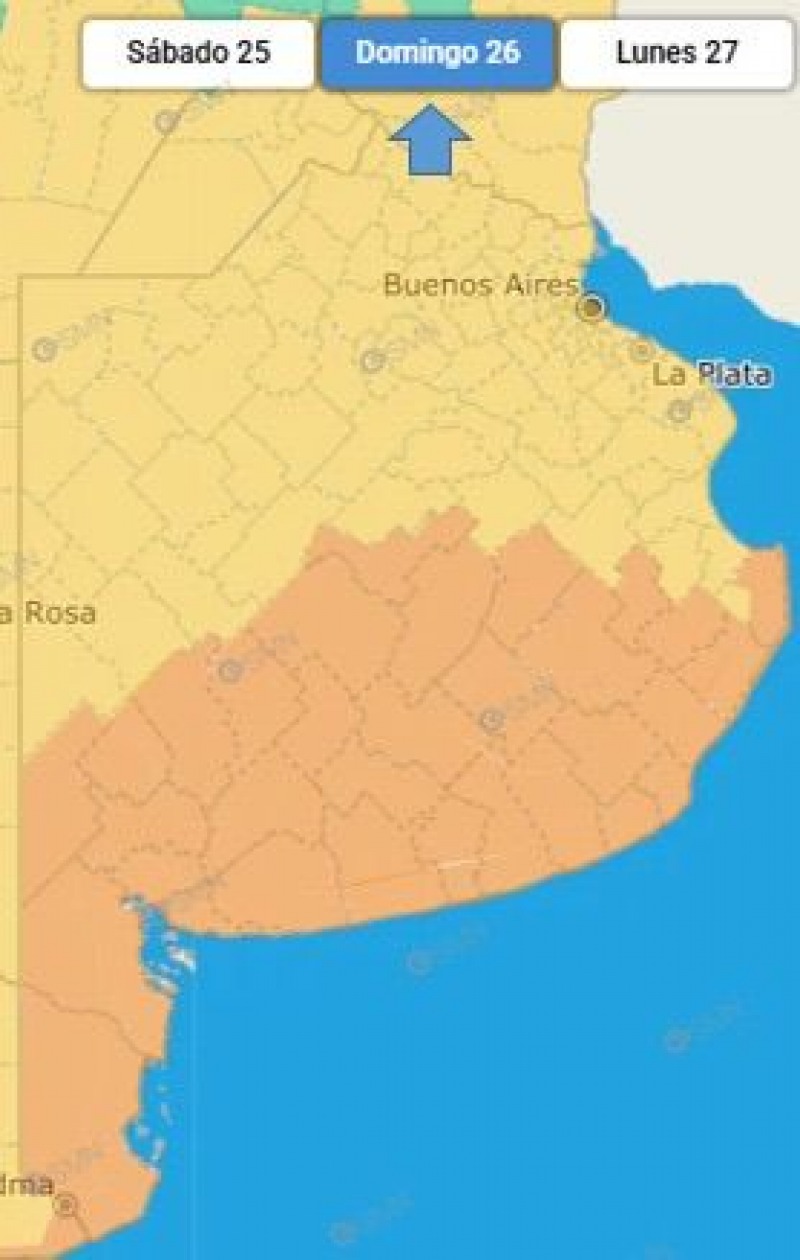 Alerta naranja por fuertes vientos para este domingo